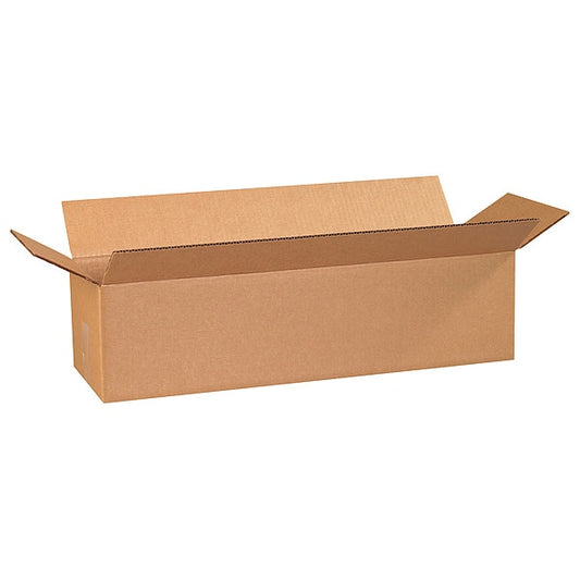 Long Corrugated Boxes, 24" x 8" x 6", Kraft, 25/Bundle