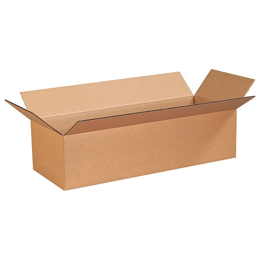 Long Corrugated Boxes, 24" x 9" x 6", Kraft, 25/Bundle
