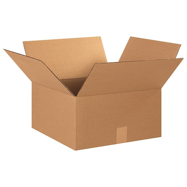 Corrugated Boxes, 15" x 15" x 8", Kraft, 25/Bundle