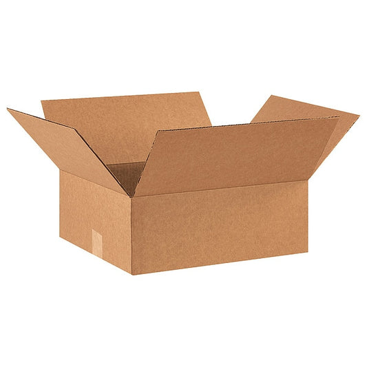 Flat Corrugated Boxes, 16" x 14" x 6", Kraft, 25/Bundle