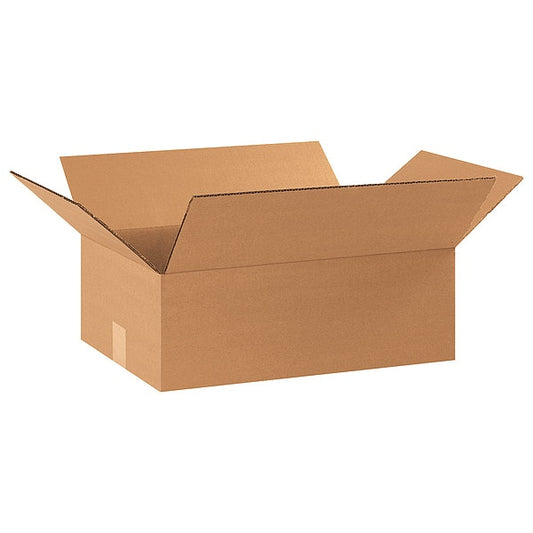 Corrugated Boxes, 17 1/4" x 11 1/4" x 6", Kraft, 25/Bundle