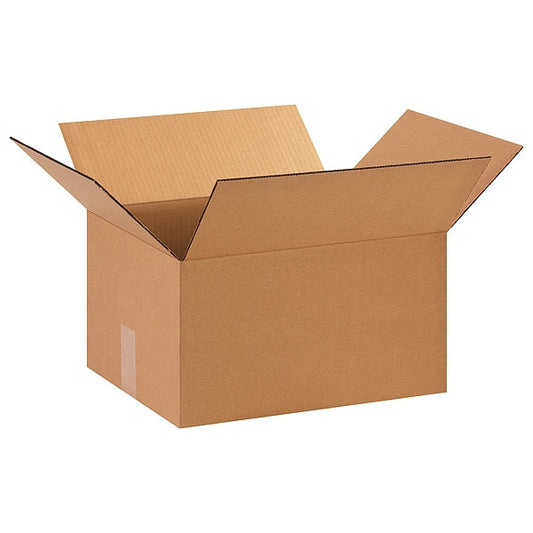 Corrugated Boxes, 15" x 12" x 8", Kraft, 25/Bundle