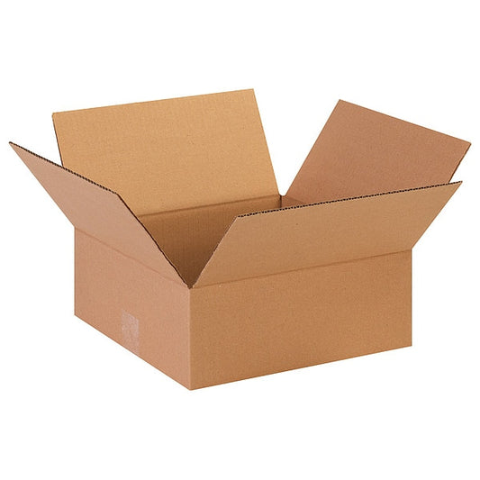 Flat Corrugated Boxes, 13" x 13" x 5", Kraft, 25/Bundle