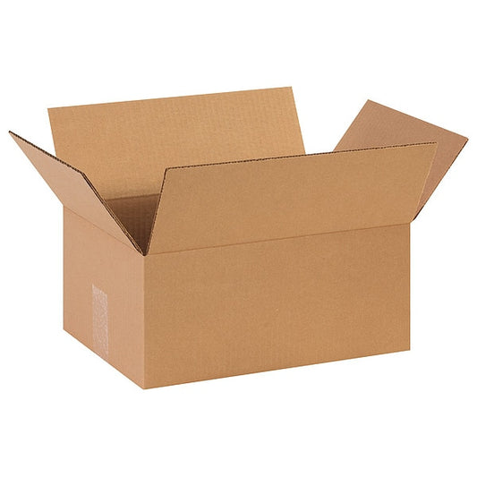 Corrugated Boxes, 14" x 9" x 6", Kraft, 25/Bundle