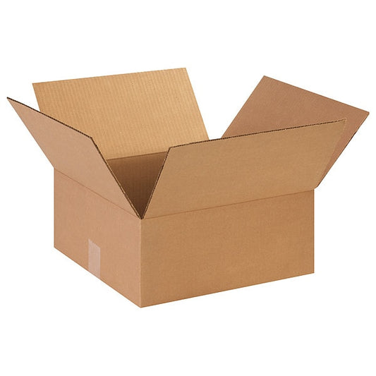 Flat Corrugated Boxes, 14" x 14" x 6", Kraft, 25/Bundle