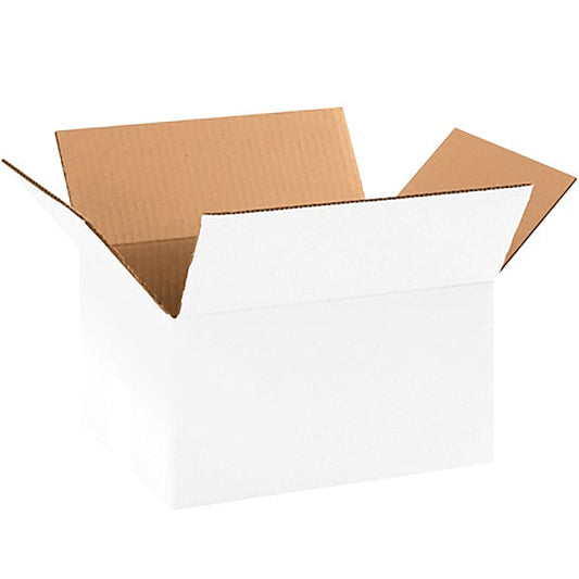 Corrugated Boxes, 11 1/4" x 8 3/4" x 6", White, 25/Bundle