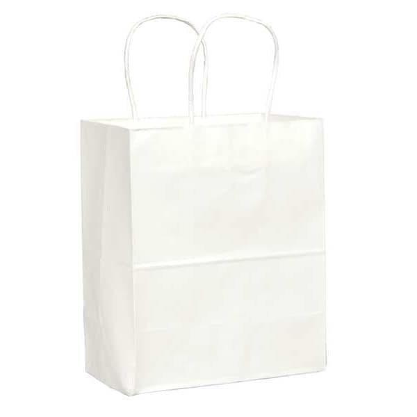 Tempo White Shopping Bag Flat Bottom, Twist Handles, Pk250