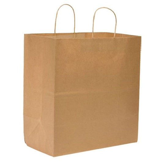 Super Royal Brown Shopping Bag Flat Bottom, Twist Handles, Pk200