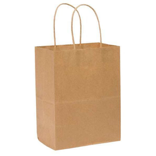 Tempo Brown Shopping Bag Flat Bottom, Twist Handles, Pk250