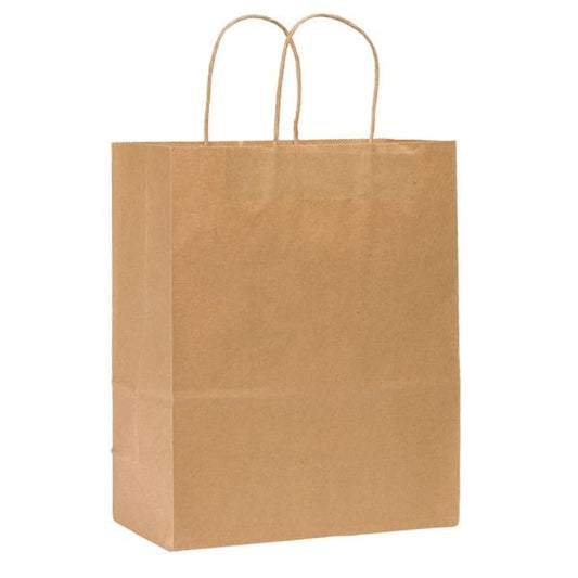 Missy Brown Shopping Bag Flat Bottom, Twist Handle, Pk250
