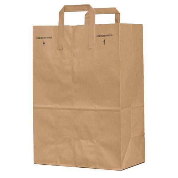Folded Paper Handle Bag Flat Bottom 1/7 BBL, Pk300