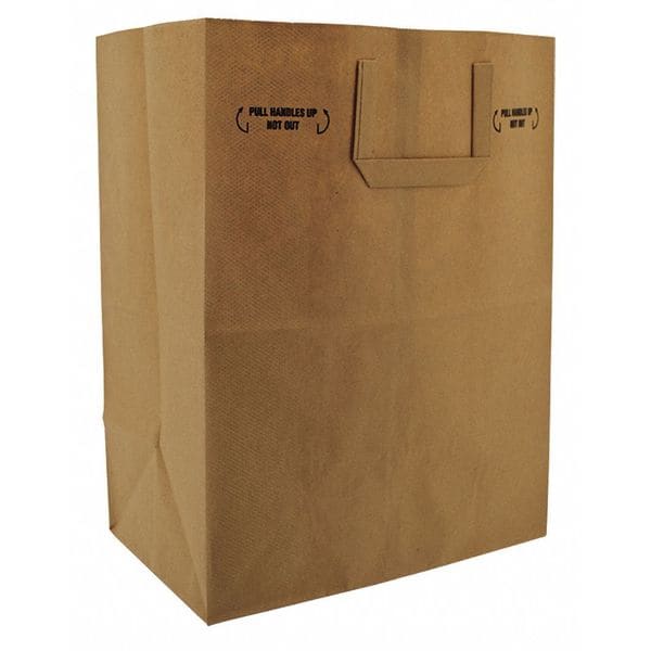Folded Paper Handle Bag Flat Bottom 1/7 BBL, Pk300
