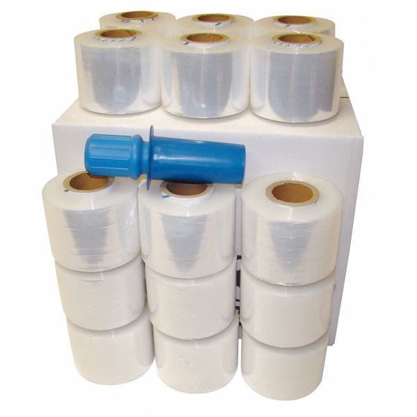 Stretch Wrap, 3" W x 1000 ft. L, 90 ga, Clear, Standard Duty