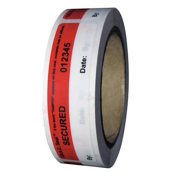 Tamper-Evident Tape, 1In x 4In, PK250