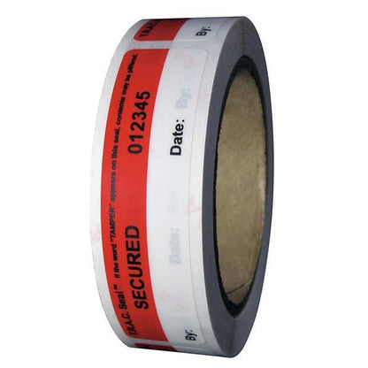 Tamper-Evident Tape, 1In x 4In, PK250