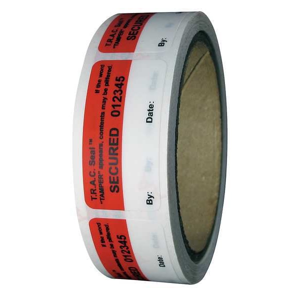 Tamper-Evident Tape, 1In x 2In, PK250
