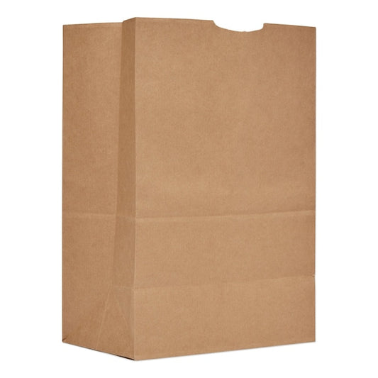 Paper Bags, 52 lbs Cap., 1/6 BBL, 12"w x 7"d x 17"h, Kraft, PK500