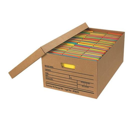 Economy File Storage Boxes, 24" x 15" x 10", Kraft, 12/Case