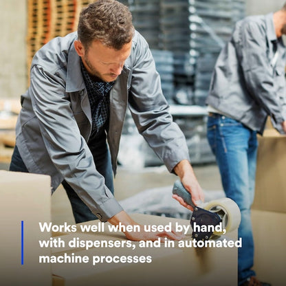 Carton Sealing Tape, 48 mm W, 100 m L, 2 mil Thick, Clear, Standard Duty, PK36